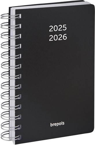 Brepols schoolagenda Wire-O, zwart, 2025-2026