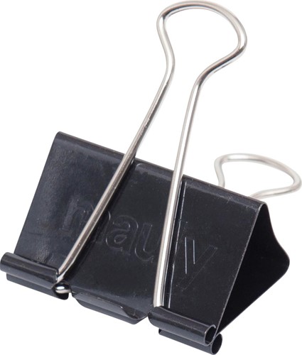 Maul clip foldback 19mm, blister de 12 pc noir 12 Stuk