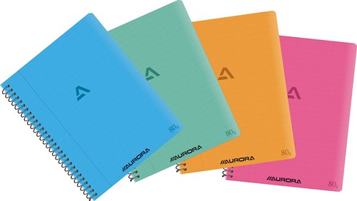 Aurora Writing 80 cahier spiralé, ft 21 x 16,5 cm, 120 pages, quadrillé commercial