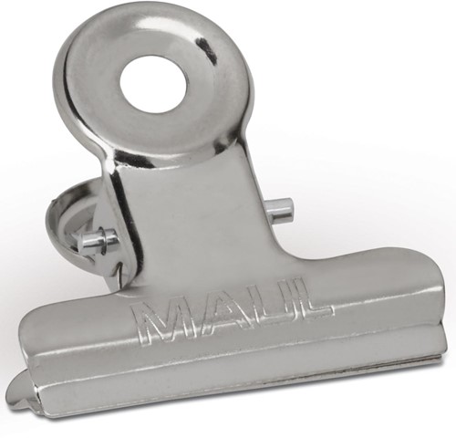 MAUL Pinces-lettres Bulldog, 30mm blister 10 pces, argent clair 10 Stuk