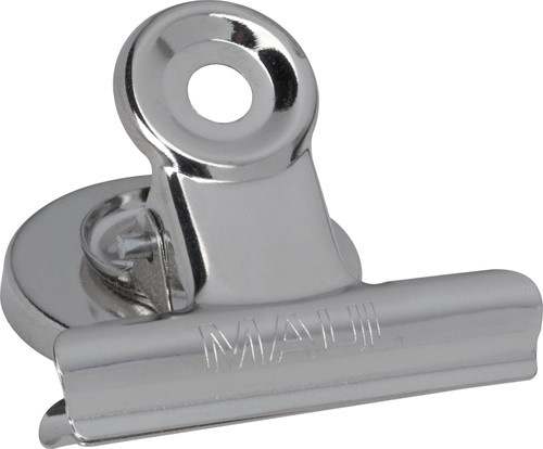 MAUL papierklem bulldogclip magnetisch 30mm blister 2 verchroomd 2 Stuk