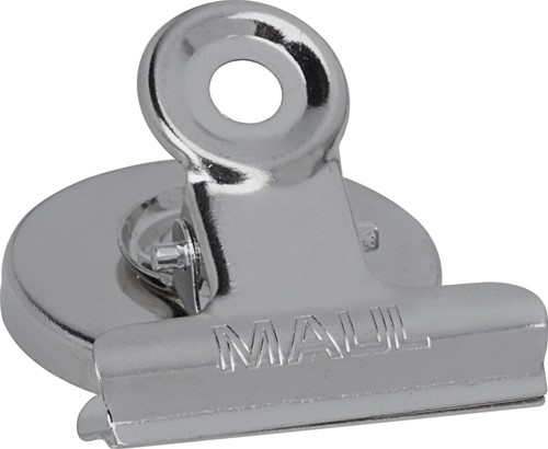 MAUL Pinces-lettres Bulldog avec aimant, 40mm, blister 2 pces, argent clair 2 Stuk