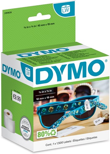 Dymo étiquettes LabelWriter, ft 54 x 11 mm, étiquettes de prix pour bijoux, blanc, 400 étiquettes