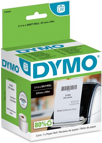Dymo ruban continu LabelWriter, blanc, ft 57 mm x 91 m