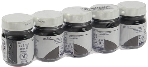 Talens plakkaatvef Extra Fijn flacon van 16 ml, neutraalzwart