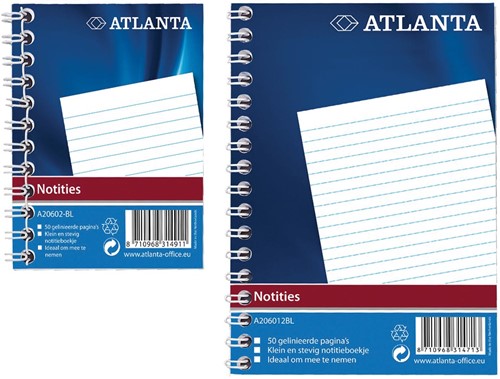 Atlanta by Jalema notitieboekje ft A6, blauw 1 Stuk