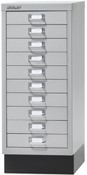 Bisley armoire à tiroirs, ft 67 x 27,9 x 40,8 (h x l x p), 10 tiroirs, gris