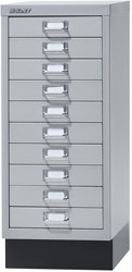 Bisley armoire à tiroirs, ft 67 x 27,9 x 40,8 (h x l x p), 10 tiroirs, argent