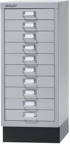 Bisley armoire à tiroirs, ft 67 x 27,9 x 40,8 (h x l x p), 10 tiroirs, argent