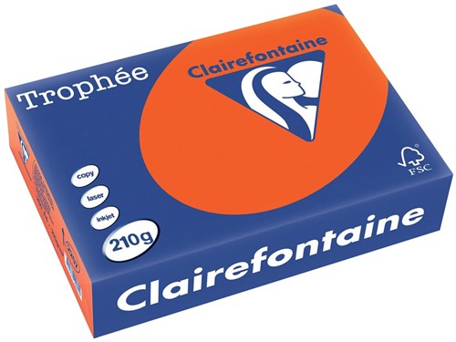 Clairefontaine Trophée Intens, gekleurd papier, A4, 210 g, 250 vel, kardinaalrood