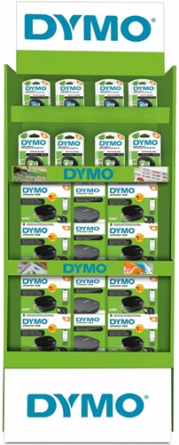 Display Dymo: 20 x LetraTag 200B promopack + 40 x tape (20 x papier en 20 x plastic)