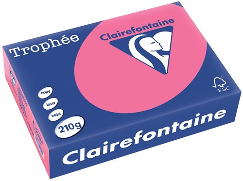 Clairefontaine Trophée Intens, gekleurd papier, A4, 210 g, 250 vel, fuchsia