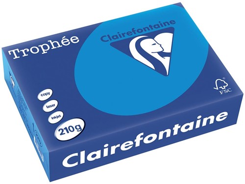 Clairefontaine Trophée Intens, papier couleur, A4, 210 g, 250 feuilles, turquoise