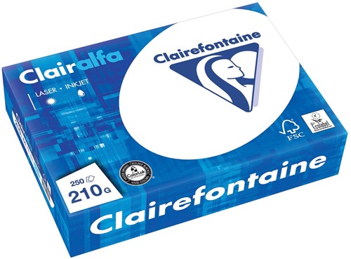 Clairefontaine Clairalfa papier de présentation, A4, 210 g, paquet de 250 feuilles
