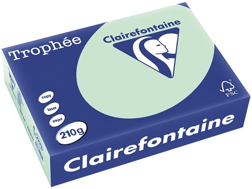 Clairefontaine Trophée Pastel, gekleurd papier, A4, 210 g, 250 vel, groen