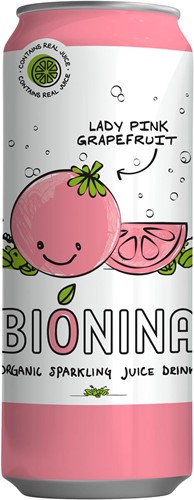Bionina Lady Pink Grapefruit, blik van 33 cl, pak van 12 stuks