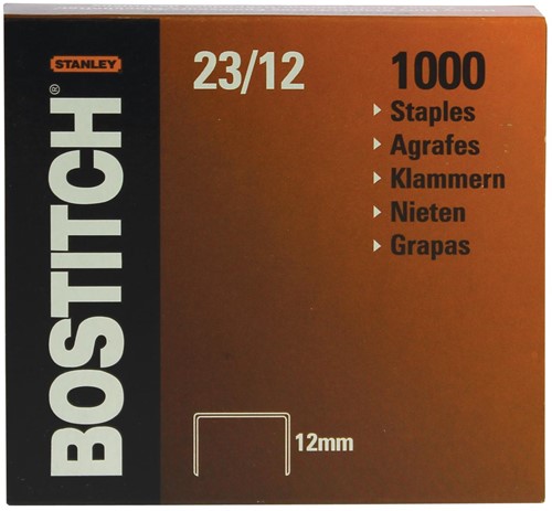 Bostitch agrafes 23-12-1M, 12 mm, pour B310HDS, 00540, HD-23L17, HD-12F