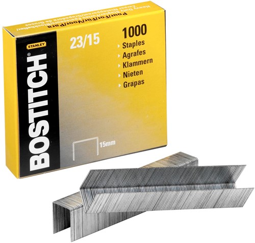 Bostitch agrafes 23-15-1M, 15 mm, pour B310HDS, 00540, HD-23L17, HD-12F