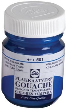 Talens gouache Extra Fine flacon de 50 ml, bleu clair (cyan)