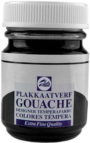 Talens gouache Extra Fine flacon de 50 ml, noir neutre