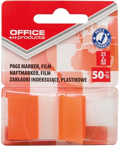 OFFICE Products index, 43 x 25 mm, blister van 50 tabs, oranje