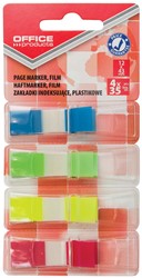 OFFICE products index, 12 x 43  mm, geassorteerde kleuren, blister van 4 x 35 tabs