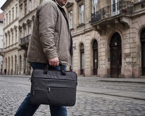 Donau Travel laptoptas Budapest, 3 l, 14 inch, grijs-1
