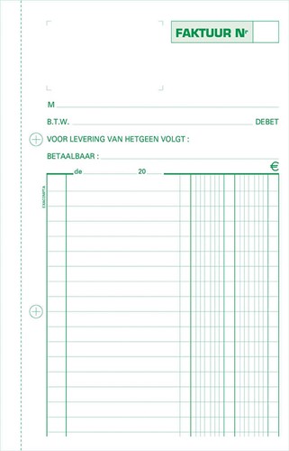 Exacompta facturen,  ft 21 x 13,5 cm, tripli, verticaal, Nederlandstalig