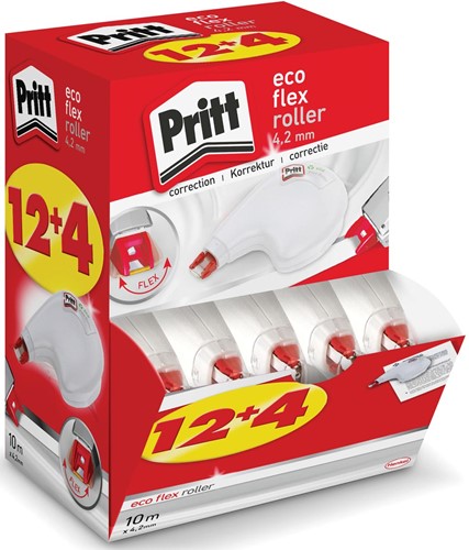 Pritt dérouleur de correction Eco Flex, value pack de 12+4 pièces 16 Stuk