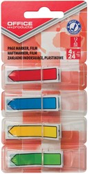 OFFICE products index, 12 x 43 mm, geassorteerde kleuren, blister van 4 x 24 tabs