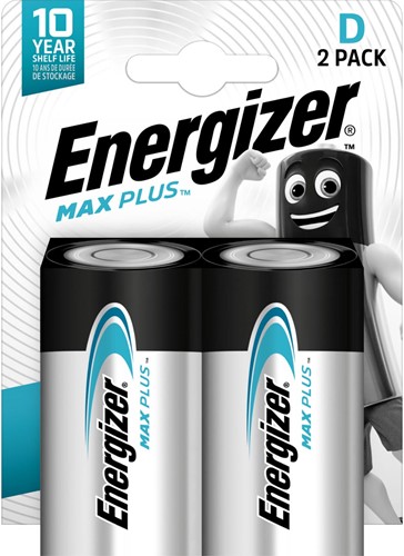 Energizer batterijen Max Plus D, blister van 2 stuks