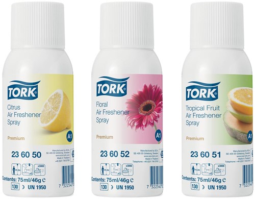 Tork recharge pour rafraîchisseur, parfums assorties, système A1, paquet de 12 pièces