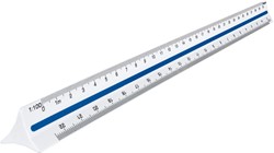 Maped driekantige schaallat, schaalverdeling 1:20, 1:25, 1:50, 1:75, 1:100, 1:125, oranje 1 Stuk