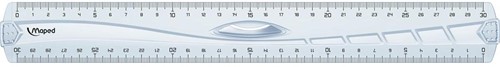 Maped decimeterlat Geometric driedubbele decimeter, 30 cm, transparant 1 Stuk