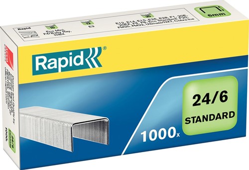Rapid Nietjes 24/6, gegalvaniseerd, doos van 1.000 nietjes 1000 Stuk