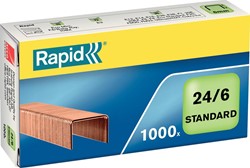 Rapid Nietjes 24/6, koper, doos van 1.000 nietjes 1000 Stuk
