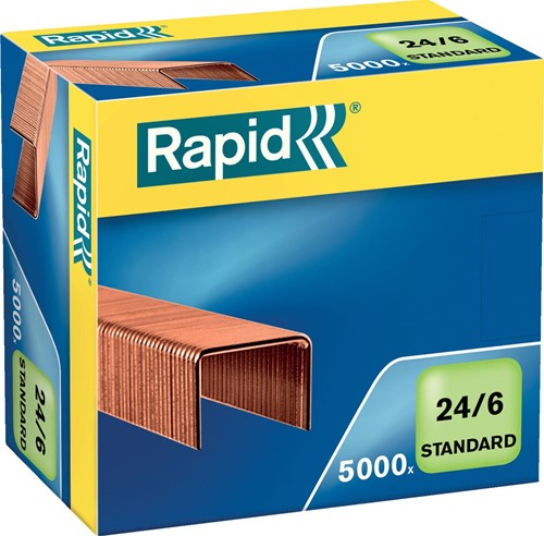 Rapid Agrafes 24/6, cuivrées, boîte de 5.000 agrafes 5000 Stuk