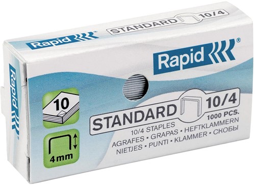 Rapid Nietjes 10/4, gegalvaniseerd, doos van 1.000 nietjes 1000 Stuk