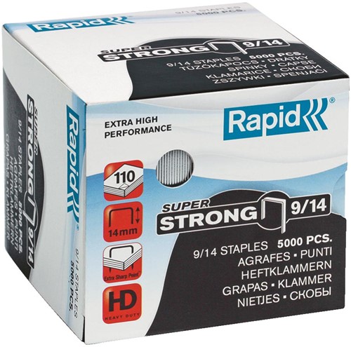 Agrafes Rapid SuperStrong 9/14, galvanisé, boîte de 5000 pcs