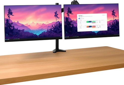 Trust Mara monitorarm, dubbele arm met 1 laptoparm, zwart-3