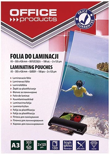 OFFICE products lamineerhoes ft A3, 250 micron (2 x 125 micron), pak van 100 stuks