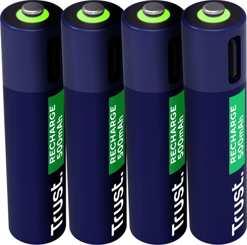 Trust piles rechargeables USB-C AAA, blister 4 pièces