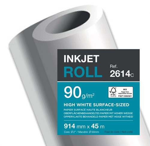 Clairefontaine papier plotter ft 914 mm x 45 m, 90 g, brillant