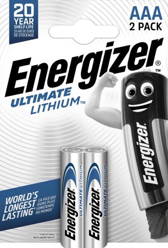 Energizer piles Lithium AAA, blister de 2 pièces
