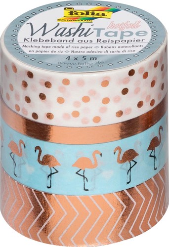 Folia ruban washi rouge, paquet de 4 pièces