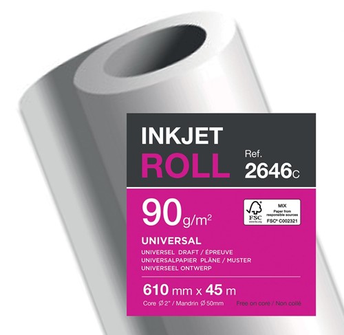 Clairefontaine plotterpapier ft 610 mm x 45 m, 90 g