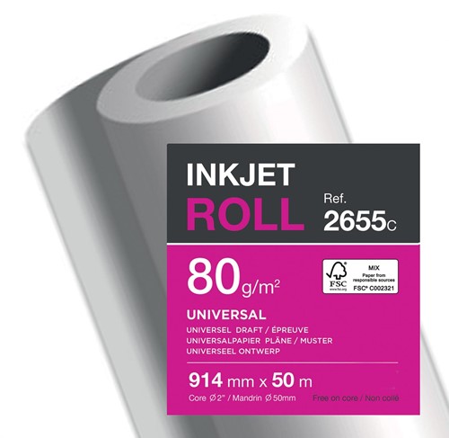 Clairefontaine plotterpapier ft 914 mm x 50 m, 80 g