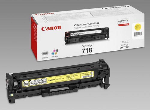 Canon toner 718, 2.900 pagina's, OEM 2659B002, geel 1 Stuk