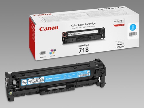 Canon toner 718, 2.900 pages, OEM 2661B002, cyan 1 Stuk