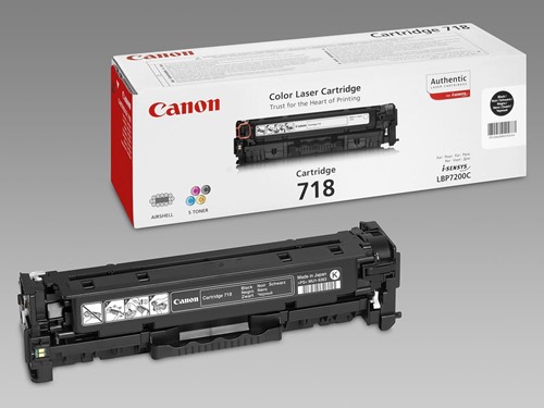 Canon toner 718, 3.400 pagina's, OEM 2662B002, zwart 1 Stuk